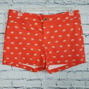 Banana Republic Orange Shorts with Elephant Print